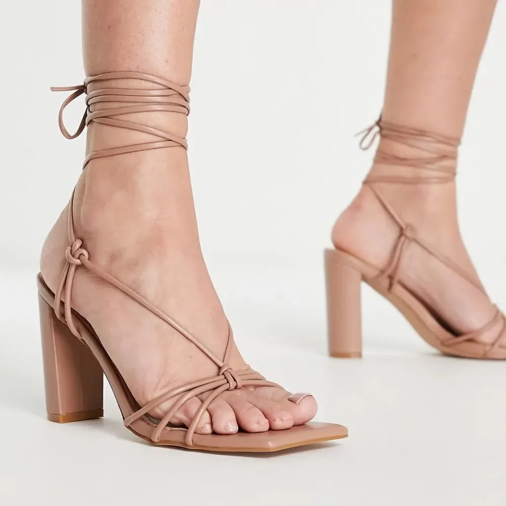 SIMMI LONDON - Heidi Heeled Sandal with Ankle Tie